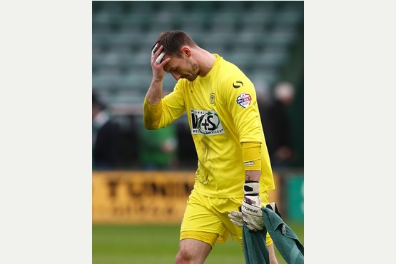 Glovers keeper Artur Krysiak after the 3 - 2 defeat against Chesterfield on Good Friday.